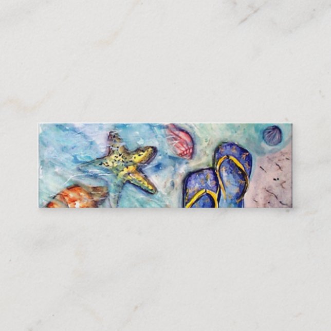 Carte De Visite Mini Sandales de Sanibel - aquarelle (Devant)