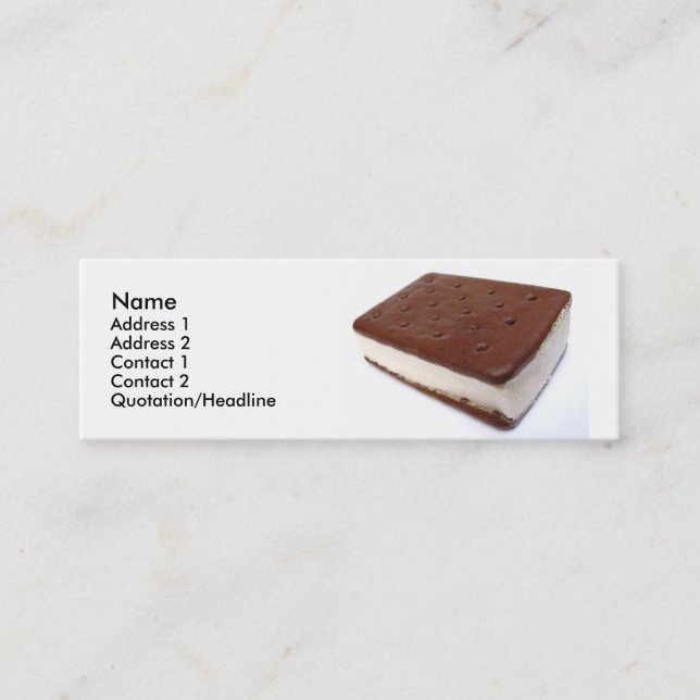 Carte De Visite Mini Sandwich savoureux à crème glacée (Devant)