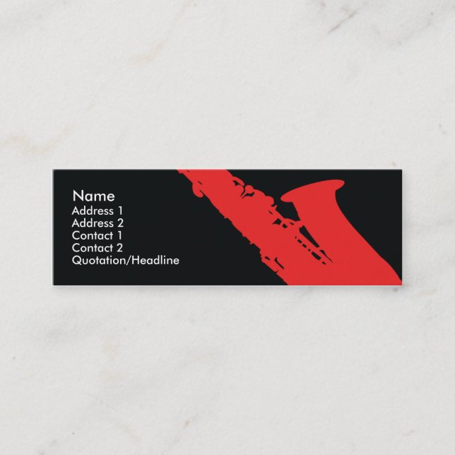 Carte De Visite Mini Saxophone - maigre (Devant)