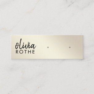 Carte De Visite Mini Script Gold Gradient Boucles d'oreille