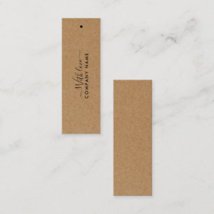 Carte De Visite Mini Script simple - Balises Cadeau Rustique Kraft