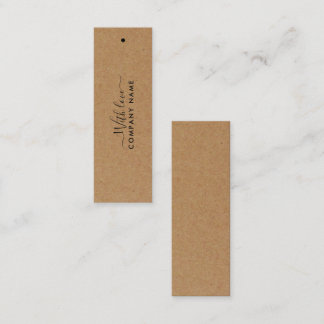 Carte De Visite Mini Script simple - Balises Cadeau Rustique Kraft