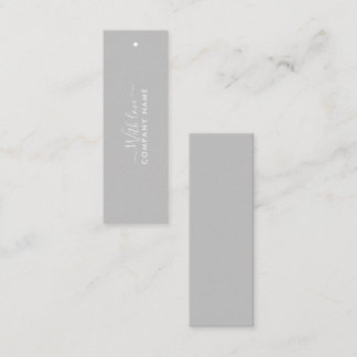 Carte De Visite Mini Script simple - Balises cadeaux argent et blanc