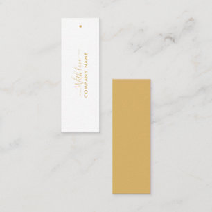Carte De Visite Mini Script simple - Balises cadeaux Gold & White