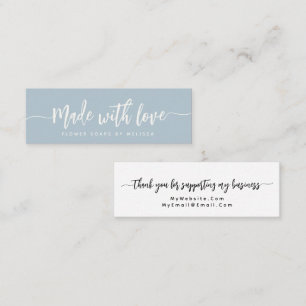 Carte De Visite Mini Script simple et élégant fait avec amour petit 