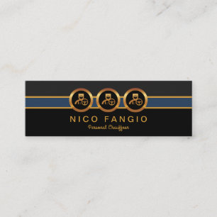 Carte De Visite Mini Service de limousine stylé Trois Icônes Chauffeur