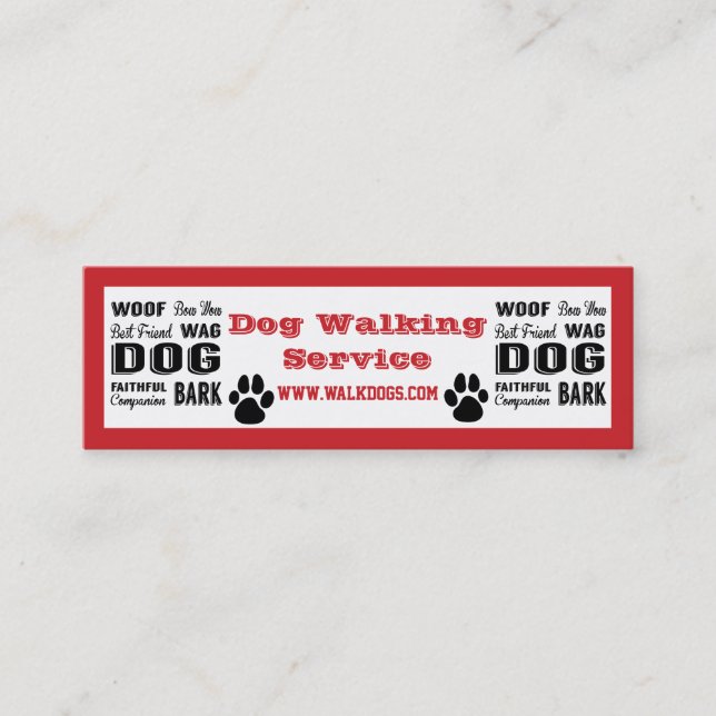 Carte De Visite Mini Service de marche des chiens (Devant)