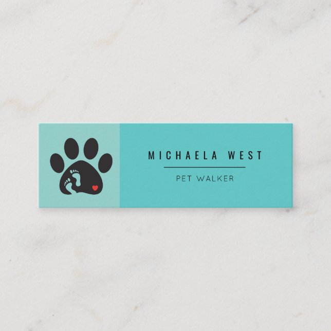 Carte De Visite Mini Service de marchette pour animaux de compagnie Car (Devant)