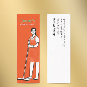 Carte De Visite Mini Service De Nettoyage De Maison Maid Orange