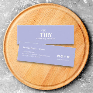 Carte De Visite Mini Service de nettoyage minimaliste bleu clair