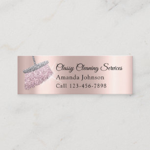 Carte De Visite Mini Services de nettoyage Rose de ménage Parties scint