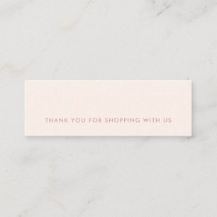 CARTE DE VISITE MINI SHOPPING MINIMAL SIMPLE DE MERCI ROSE BLANC