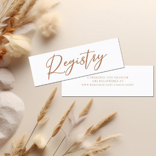 Carte De Visite Mini Sienna Typographie Brown Registre Mariage simple