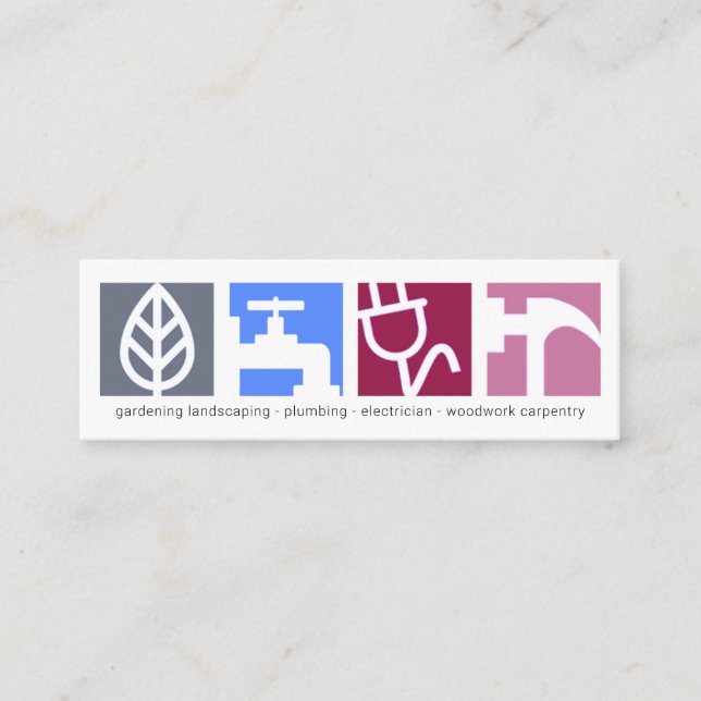 Carte De Visite Mini Signalisation d'icône des services de construction (Devant)