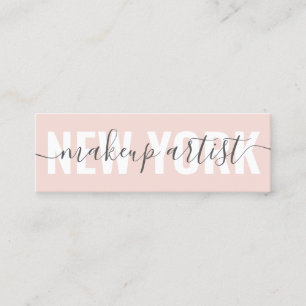 Carte De Visite Mini Signature d'un script d'artiste de maquillage rose