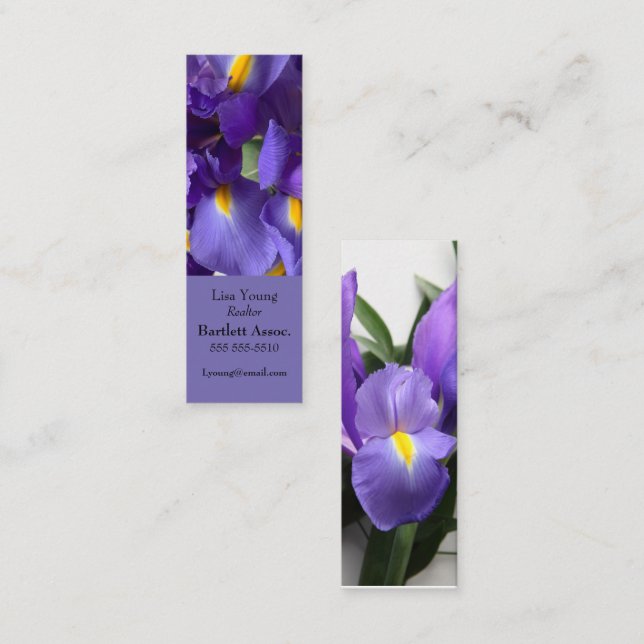 Carte De Visite Mini Signet de bouquet iris néerlandais (Devant / Derrière)