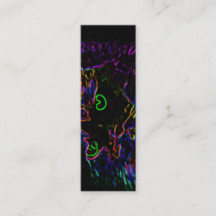 Carte De Visite Mini Signet de chat Neon Glow