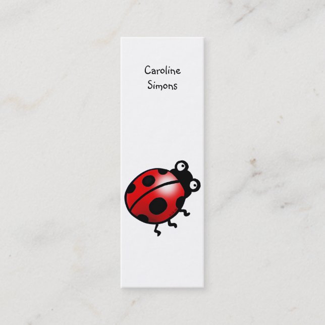 Carte De Visite Mini Signet de coccinelle (Devant)
