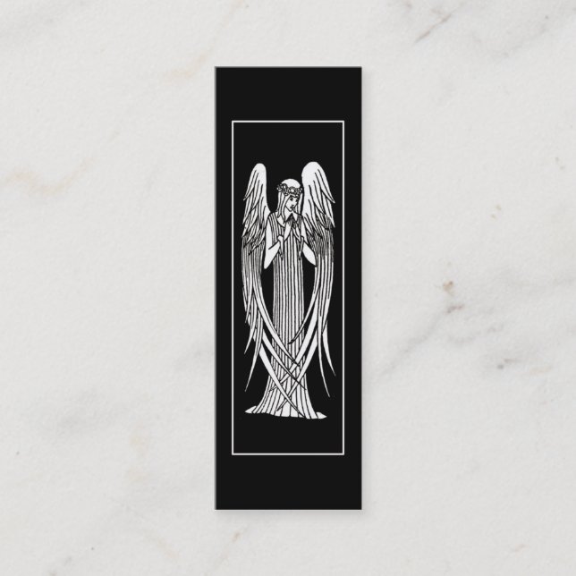 Carte De Visite Mini Signet de Nouveau d'art d'ange de Beardsley (Devant)