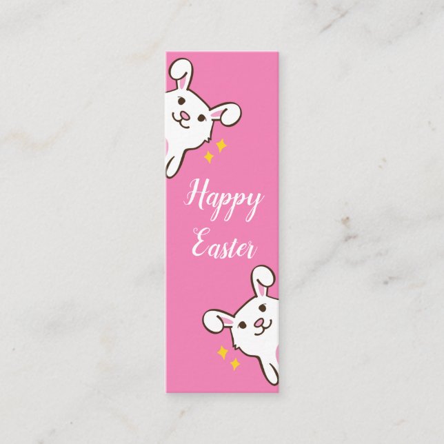 Carte De Visite Mini signet de Pâques heureux de lapin (Devant)