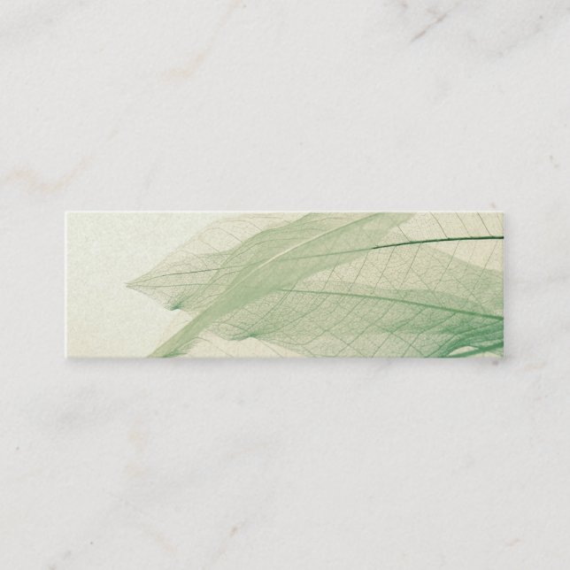 Carte De Visite Mini signet de squelettes de feuilles vertes (Devant)