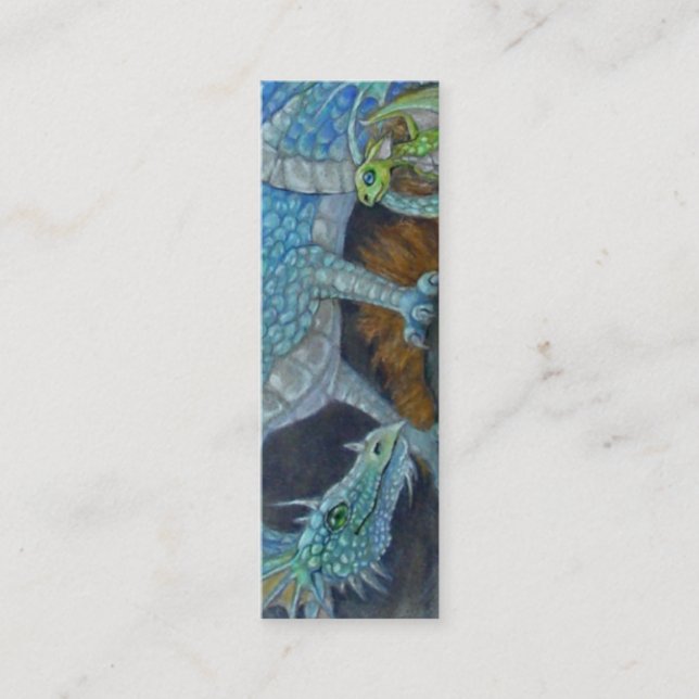 Carte De Visite Mini SIGNET - dragon bleu (Devant)