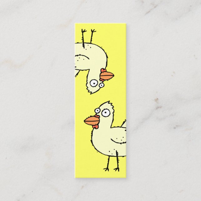Carte De Visite Mini Signet drôle de poulet de bande dessinée (Devant)