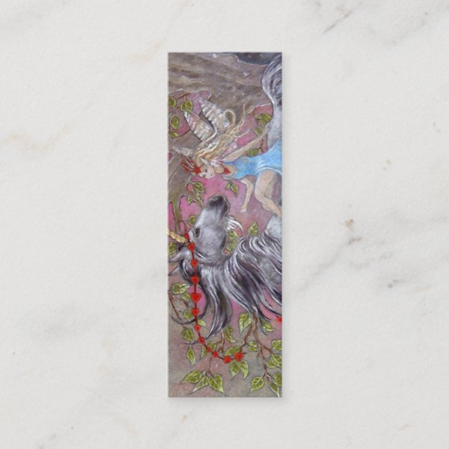 Carte De Visite Mini SIGNET - licorne et fée (Devant)