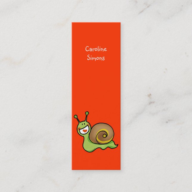 Carte De Visite Mini Signet mignon d'escargot (Devant)