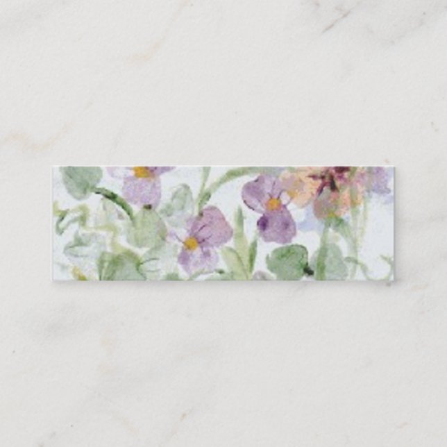 Carte De Visite Mini Signet Pastel Flowers (Devant)