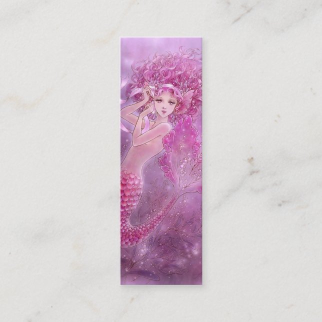 Carte De Visite Mini Signet rose de sirène de ruban (Devant)
