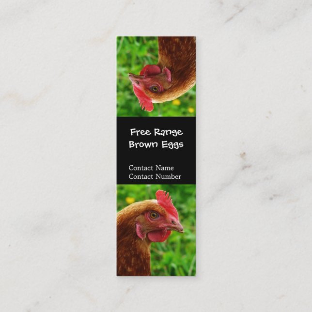 Carte De Visite Mini Signet rouge à l'envers idiot de poule (Devant)