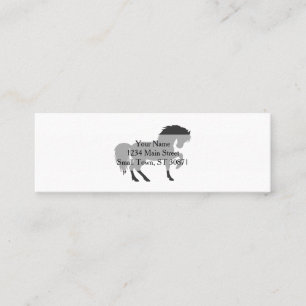Carte De Visite Mini Silhouette de cheval de course - Choisir la couleu