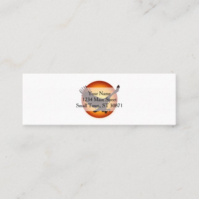 Carte De Visite Mini Silhouette de faucon solaire - Choisir la couleur  (Devant)