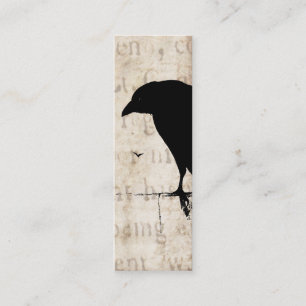 Carte De Visite Mini Silhouette de Raven - rétro Ravens vintage et