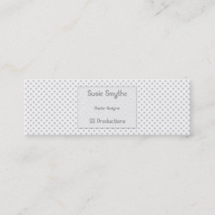 Carte De Visite Mini Simplante Gris clair Petit Point Motif Slimline