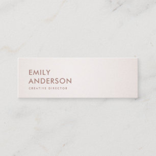 CARTE DE VISITE MINI SIMPLE ARGENT DE PÂLE MINIMAL ROSE ROSE BLANCHE O