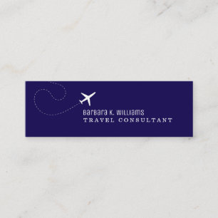 Carte De Visite Mini Simple Blue Travel Consultant