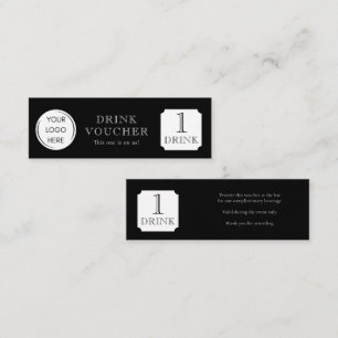 Carte De Visite Mini Simple BON DE BOISSON Logo d'entreprise