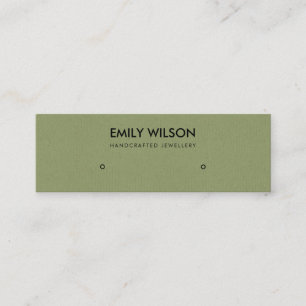 CARTE DE VISITE MINI SIMPLE CHIC GREEN KRAFT STUD EARRÊT AFFICHER LOGO