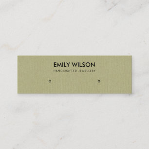 CARTE DE VISITE MINI SIMPLE CHIC KRAFT RUSTIC STUD EARRÊT AFFICHER LOGO