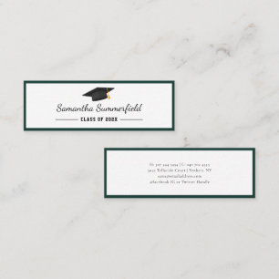 Carte De Visite Mini Simple diplôme 2026 Script Nom Minimaliste