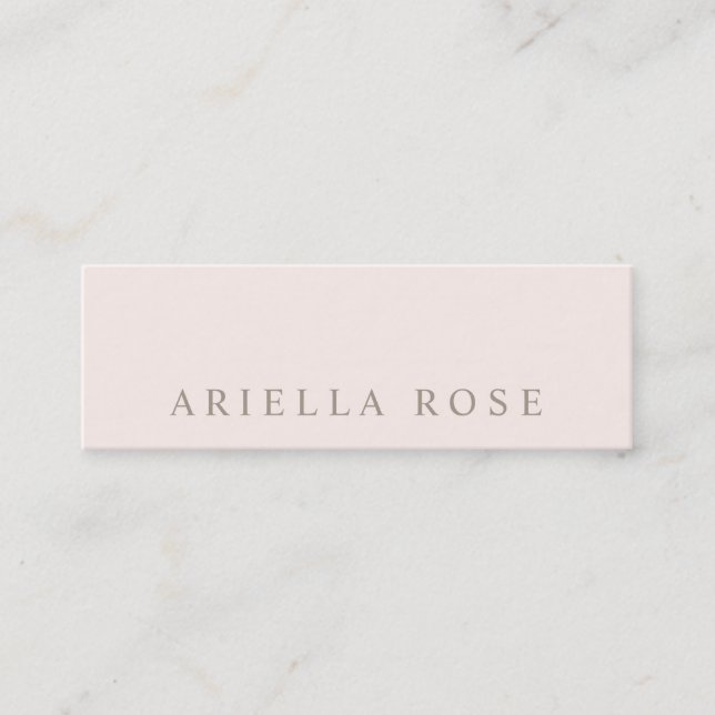 Carte De Visite Mini Simple élégance Blush Pink Professionnel (Devant)