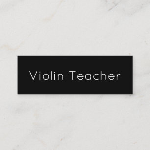 Carte De Visite Mini Simple minimaliste violon enseignant noir et blanc