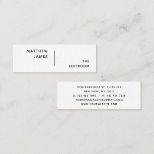 Carte De Visite Mini Simple moderne minimaliste noir blanc