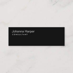 Carte De Visite Mini Simple Noir Moderne Consultant Slim Skinny