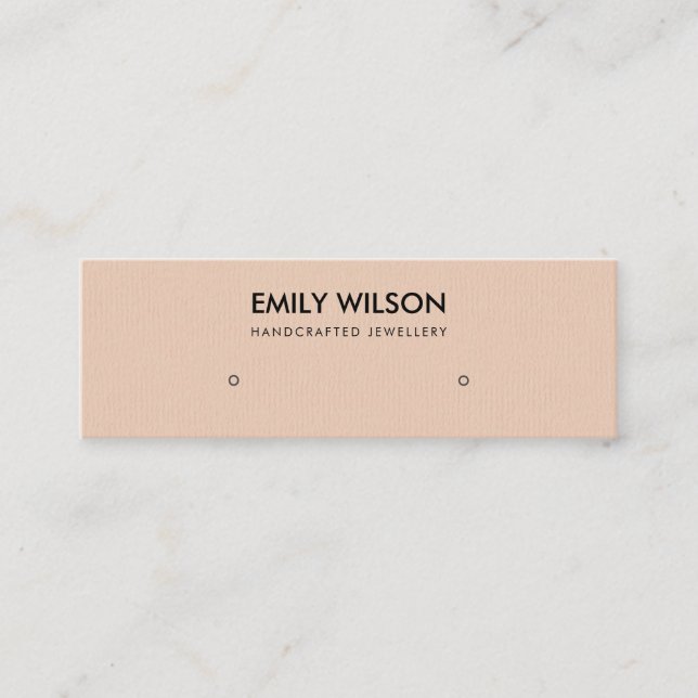 CARTE DE VISITE MINI SIMPLE PEACH PINK KRAFT STUD EARRÊT AFFICHER LOGO (Devant)