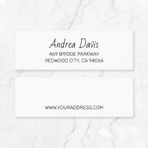 Carte De Visite Mini Simple Typographie Adresse 02. Police de script.