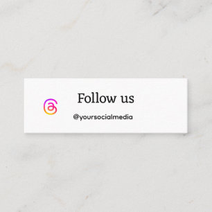 Carte De Visite Mini simples médias sociaux suivez-nous ajouter QR Cart