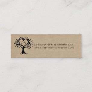 Carte De Visite Mini Site Web de la collection Rustic Heart Tree Mariag